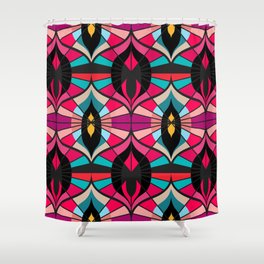 Seamless retro pattern in the style of the sixties. Art deco vintage wallpaper or fabric.  Shower Curtain