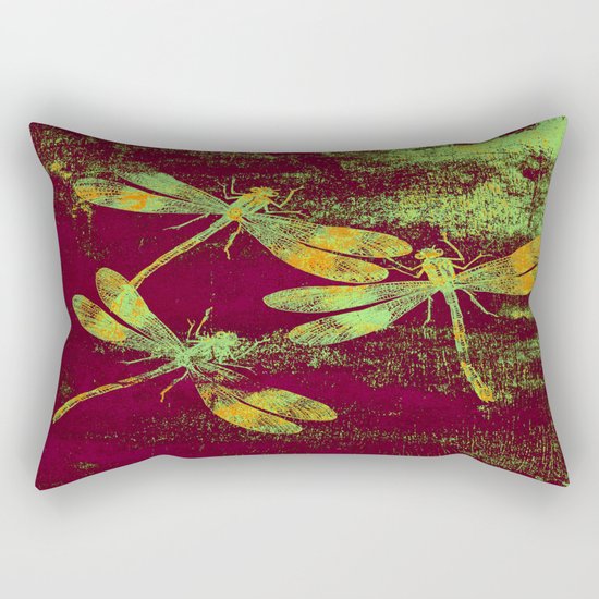 Mauritius Vintage Dragonflies QRF Rectangular Pillow
