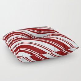 [ Thumbnail: Maroon & Light Cyan Colored Lines/Stripes Pattern Floor Pillow ]