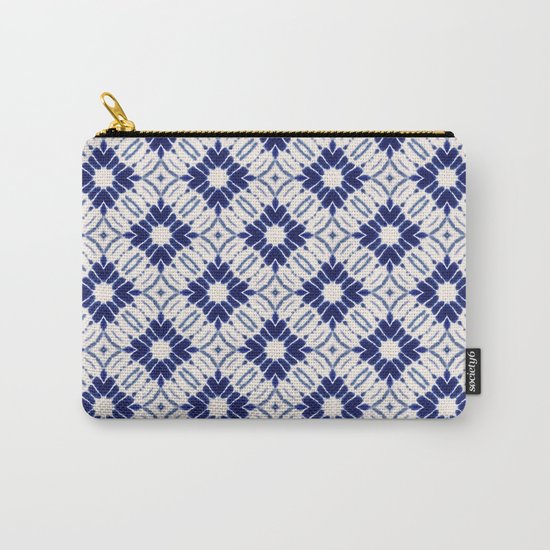 Watercolor Shibori Blue Carry-All Pouch