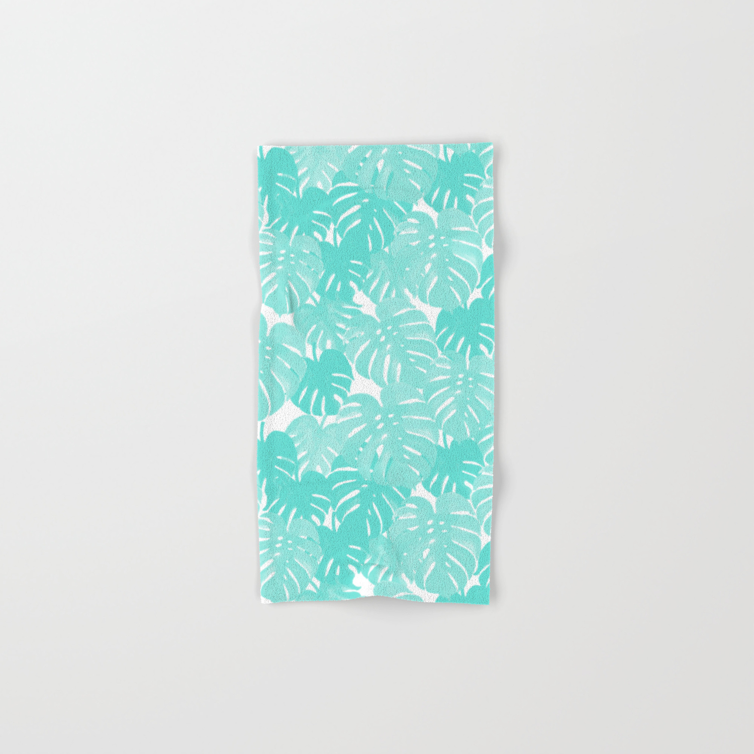 Monstera Tropical Palm Leaves Watercolor Botanical Painting Pastel