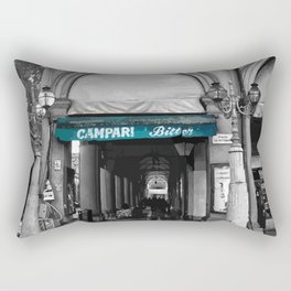 Black and White Bologna Street Photography Vector Green Rectangular Pillow