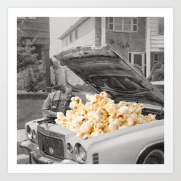 Pop the hood - Popcorn Car Art Print