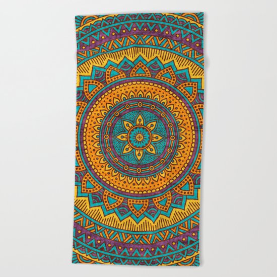 Hippie mandala 76 Beach Towel