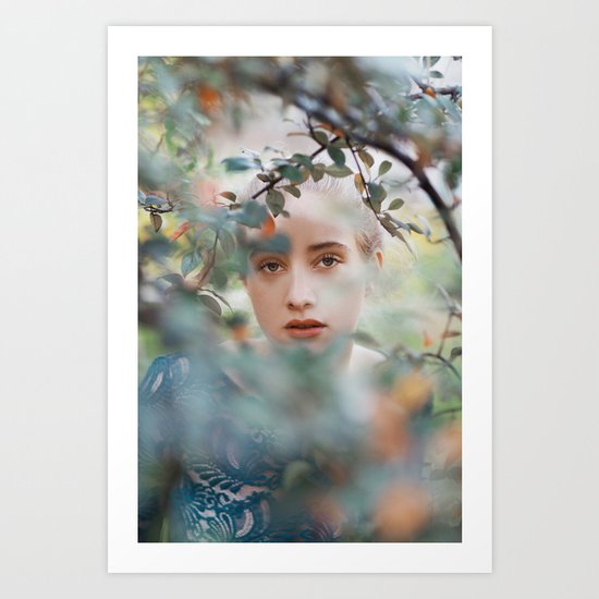 Through leaves Art Print
