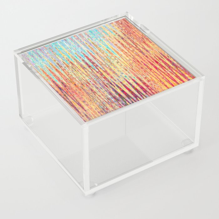 Neon Bright Abstract Zigzag Art Acrylic Box
