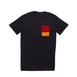 Burnt Red Yellow Ochre Mid Century Modern Abstract Minimalist Rothko Color Field Squares T Shirt