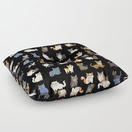 CATS on black Floor Pillow