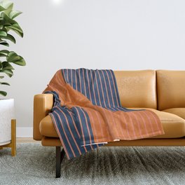 Abstract Shapes 255 in Navy Blue and Orange Throw Blanket