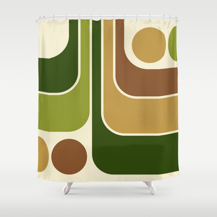 Retro Geometric Design 661 Shower Curtain
