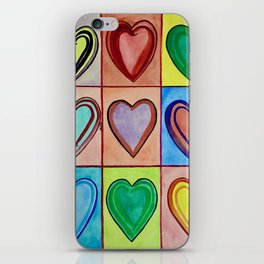 Rainbow Hearts iPhone Skin