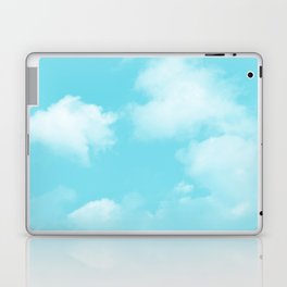 Cute puffy small white clouds on a sunny aqua blue sky Laptop & iPad Skin