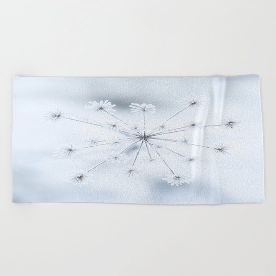 Beautiful Dry Flower with Ice Crystals Beach Towel