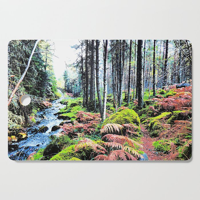 Nature Path Through the Forest in Expressive and I Art  Cutting Board