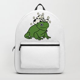 Frog With A Cowboy Hat Backpack | Cool Frog, Aesthetic, Amphibian, Funny, Adorable, Cowboy Hat, Cottagecore, Frog Lover, Green, Animal 