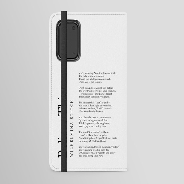 Believe This - Wilhelmina Stitch Poem - Literature - Typography Print 2 Android Wallet Case