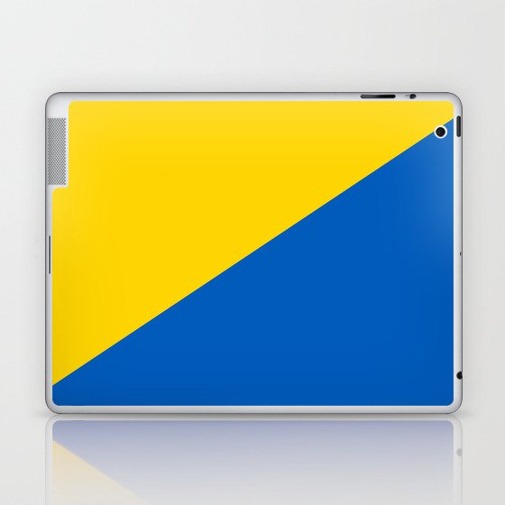 Sapphire and Yellow Solid Shapes Ukraine Flag Colors 3 100 Percent Commission Donated Read Bio Laptop & iPad Skin