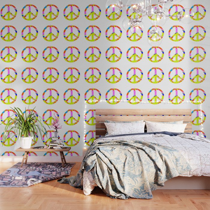 Psychedelic Funky Peace Symbol Wallpaper