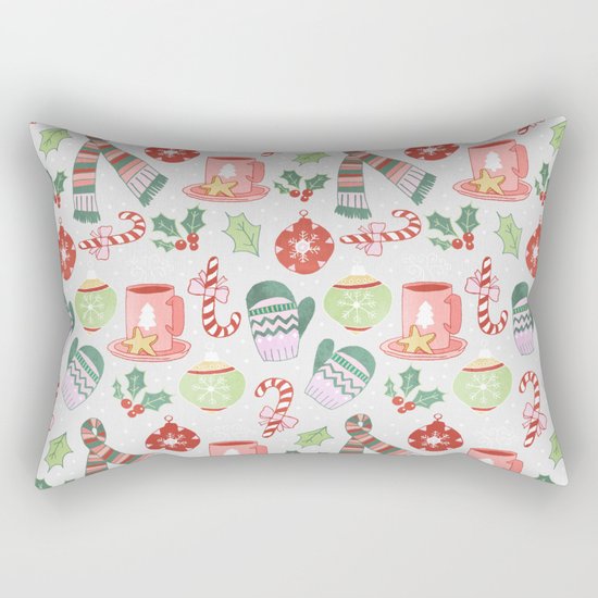 Cozy Christmas Pattern Rectangular Pillow