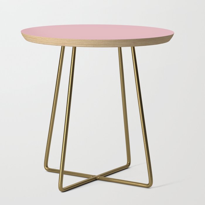 Pastel Pink Crepe Solid Color Hue Shade - Patternless Side Table
