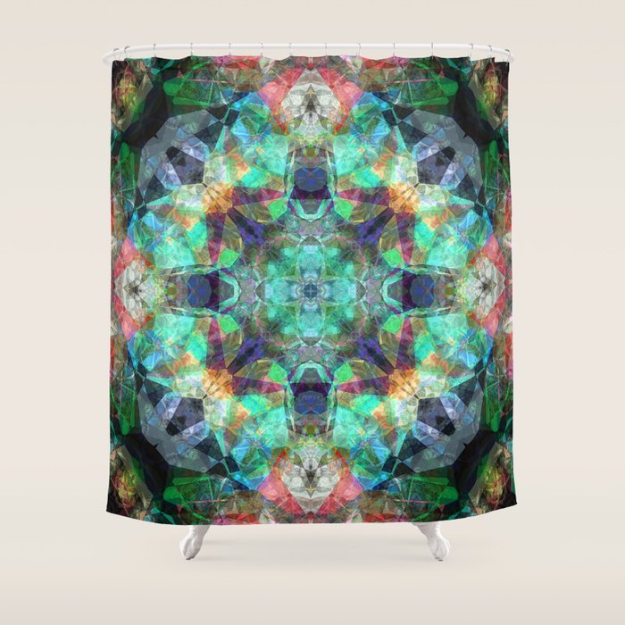 Abstract Stained Glass Shower Curtain By Perkinsdesigns Society6 Abstract Stained Glass Shower Curtain