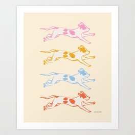 Colorful Puppies Art Print