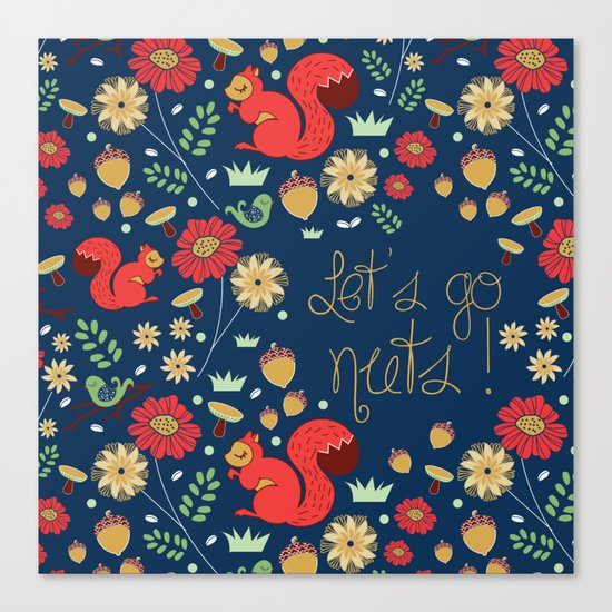 Let's go nuts! - Surface Pattern Design - ByBeck Canvas Print