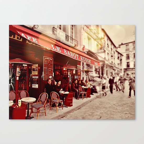 Coffehouse, Sidewalk Cafe Canvas Print