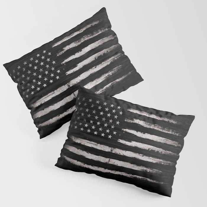 American flag White Grunge Pillow Sham