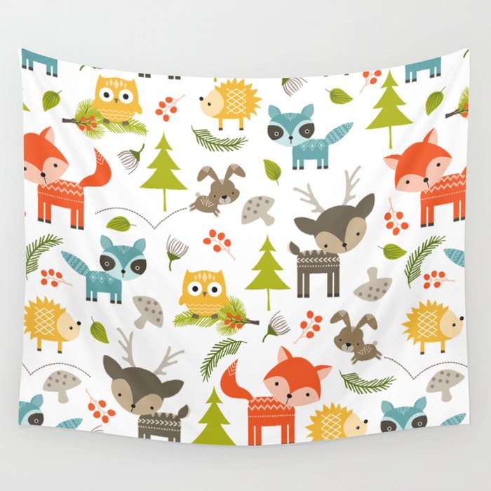 Woodland Animals Wall Tapestry