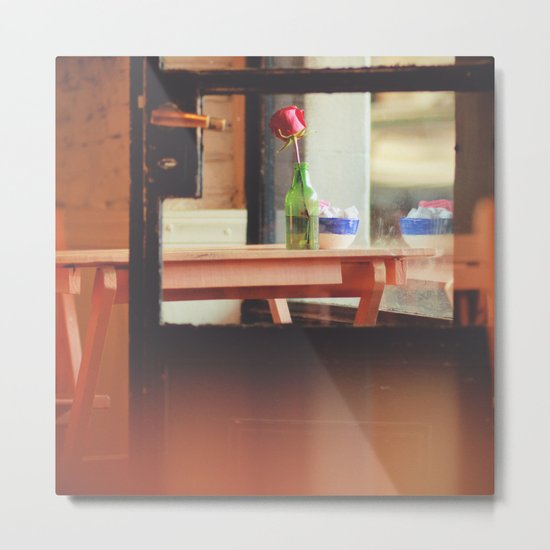 The table by the window Metal Print