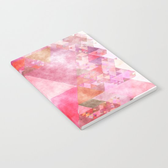 Pink triangles - Abstract elegant watercolor pattern Notebook