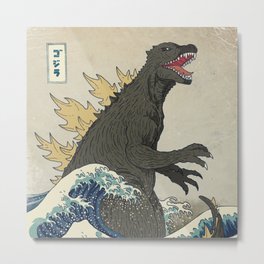 The Great Godzilla off Kanagawa Metal Print
