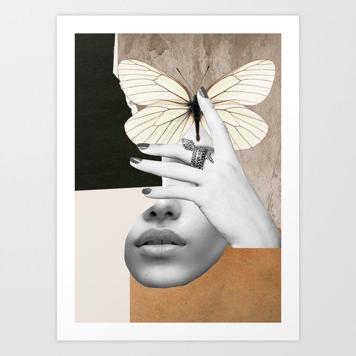 collage art / butterfly 2 Art Print