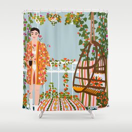 morning coffee Shower Curtain