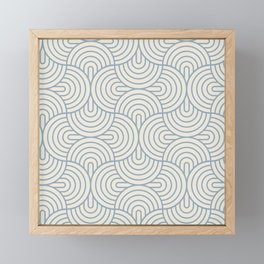 Geometric Ovals - Aleutian Blue Framed Mini Art Print