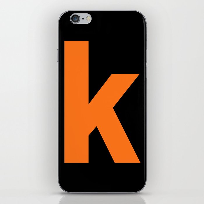 letter K (Orange & Black) iPhone Skin