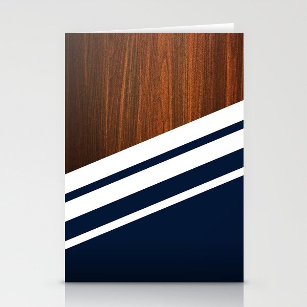 Wooden Navy Stationery Cards
