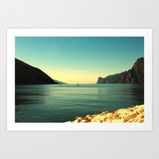 windsurfers in Italy Art Print