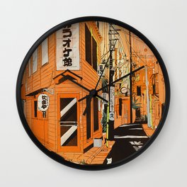 Orange kitten in golden dawn  Wall Clock | Kawaii, Aesthetic, Sun, Drawing, Pattern, Lofi, Digital, City, Curated, Japan 