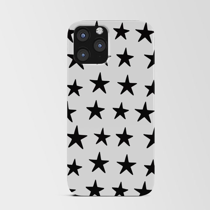 Star Pattern Black On White iPhone Card Case