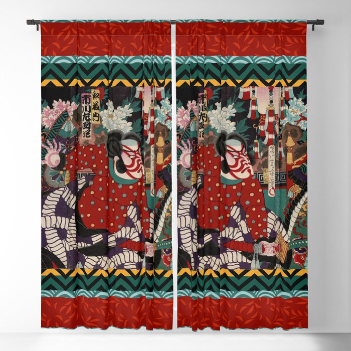 Kabuki Samurai Warriors Blackout Curtain