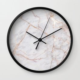 White Italian Marble & Gold Wall Clock