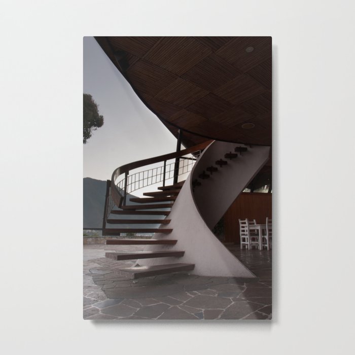 The sculptural staircase of the Club Tachira in Caracas Metal Print