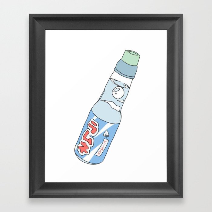 Kawaii Ramune Soda Drink Framed Art Print