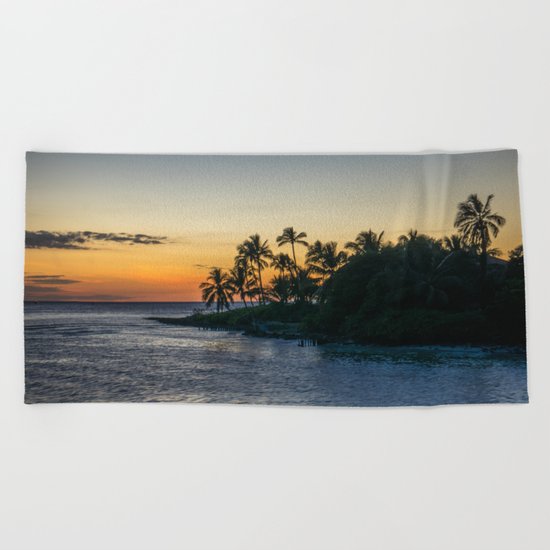 tropical island Beach Towel