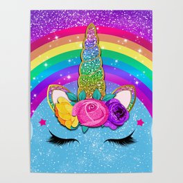 Rainbow Sparkle Unicorn Poster