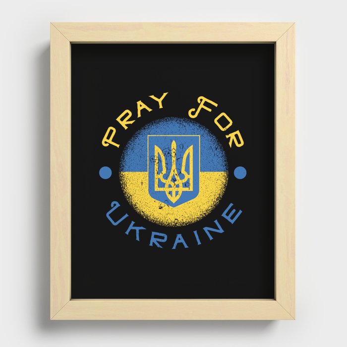 Pray For Ukraine Recessed Framed Print