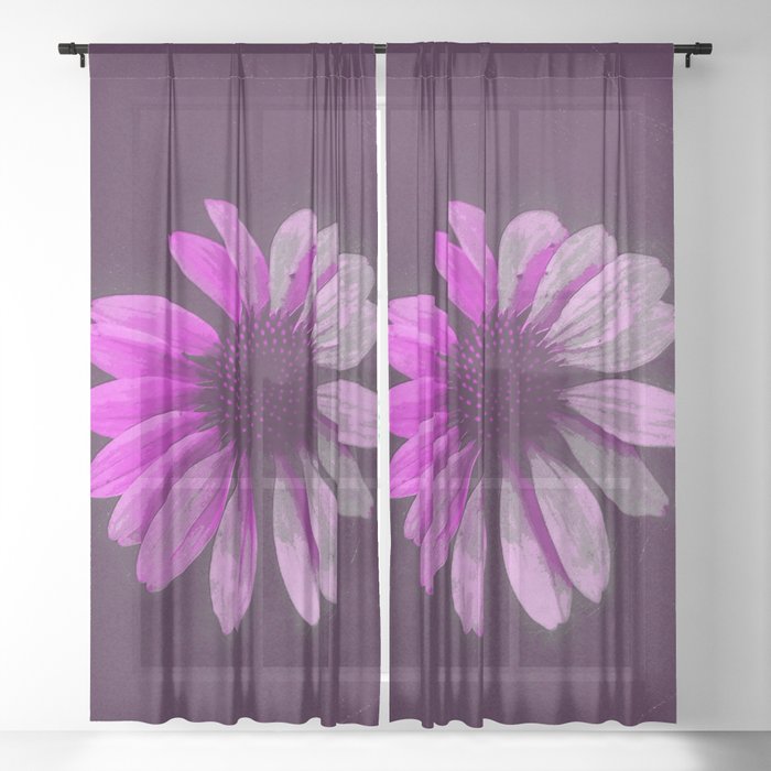 Daisy Flower Sheer Curtain