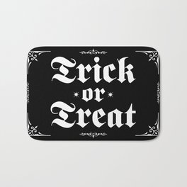 Trick Or Treat -  Gothic Black & White Bath Mat